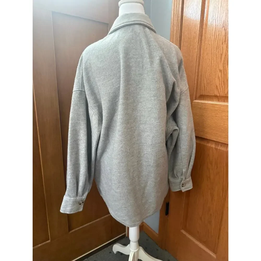 Mountain and Isles Gray Flannel Shacket Size Large - Picture 3 of 5